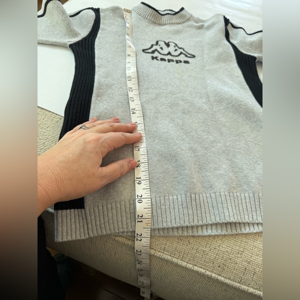 Kappa Sweater in Gray with Black Accents Raised Logo XS /S Very Stretchy - Picture 11 of 12